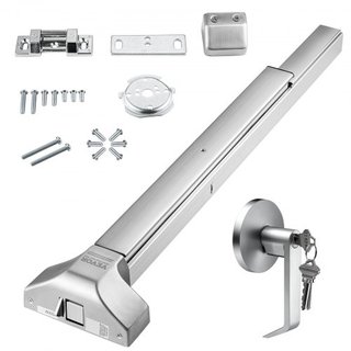 Barras de Empuje para Puertas, Barras de Pánico de Acero Inoxidable para Puertas de Salida, con Palanca Exterior y 3 Llaves, Dispositivo de Salida de Emergencia para Puertas de Metal y Madera, par...