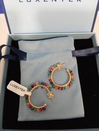 Pendientes Aro Cristal y Chapado Oro Luxenter