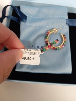 Pendientes Aro Cristal y Chapado Oro Luxenter