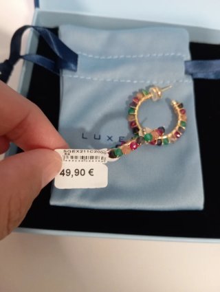 Pendientes Aro Cristal y Chapado Oro Luxenter