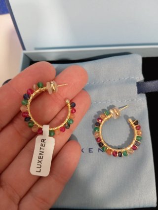 Pendientes Aro Cristal y Chapado Oro Luxenter