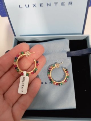 Pendientes Aro Cristal y Chapado Oro Luxenter