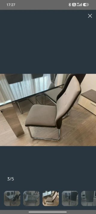 Mesa de cristal y 4 sillas