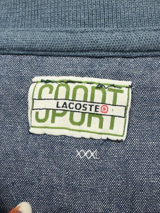 Polo Lacoste azul manga corta vintage