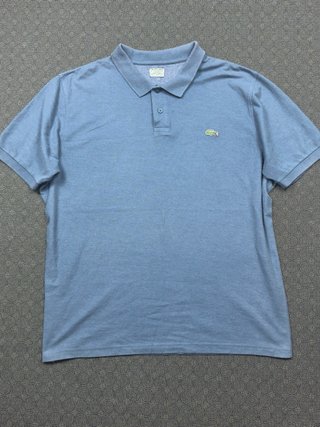 Polo Lacoste azul manga corta vintage