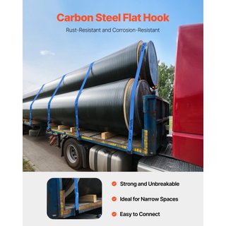 Cintas de Winch, 4" x 30', Capacidad de Carga de 6000 lbs, Resistencia a la Rotura de 18000 lbs, Cintas para Camiones con Gancho Plano, Amarras para Cama Plana Control de Carga para Remolques, Gra...