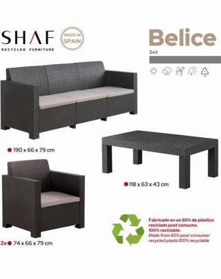 Shaf Conjunto Muebles Jardin Exterior 5 Plazas