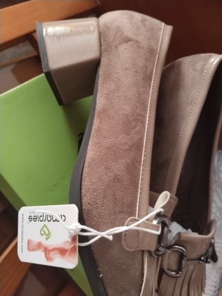 Zapatos Amarpies Beige/Gris Mujer