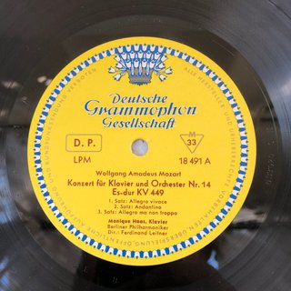 Mozart/Haas Concerti KV 449 & 488 LP 33 Giri