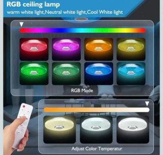 Lámpara LED Techo con Altavoz y Mando