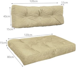 Cojines para Palets VOUNOT 120 x 80 cm Beige