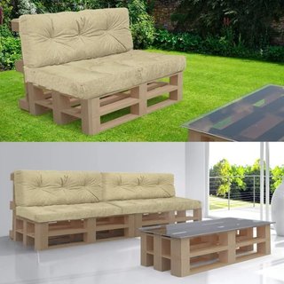 Cojines para Palets VOUNOT 120 x 80 cm Beige