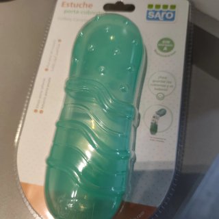 Estuche porta-cubiertos Saro verde menta