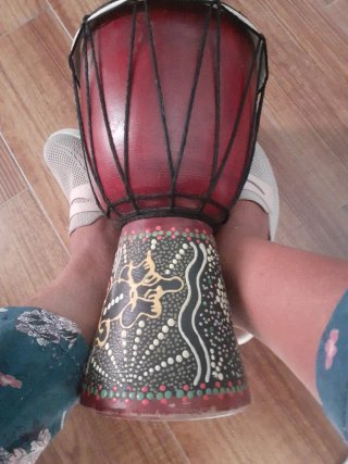 Tambor Djembe Madera Dibujado a Mano