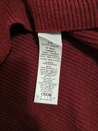 Polo ASOS DESIGN bordeaux oversize cotone