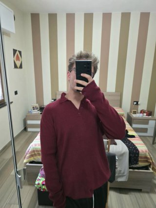 Polo ASOS DESIGN bordeaux oversize cotone