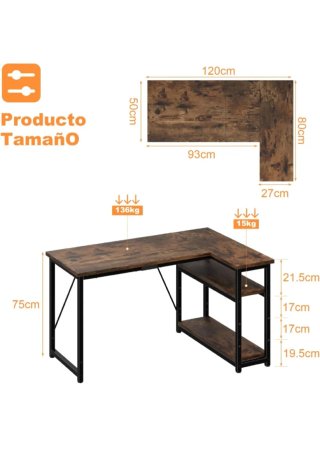 Escritorio esquinero reversible