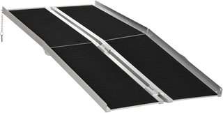 Rampa para Silla de Ruedas Portátil, 183X73.5 Cm Rampa para Discapacitados Plegable Antideslizante de Aluminio, Capacidad 270Kg, para Escalones, Escaleras, Puertas y Autos, Negro