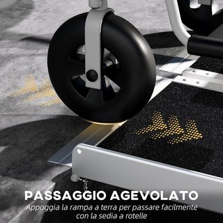 Rampa para Silla de Ruedas Portátil, 183X73.5 Cm Rampa para Discapacitados Plegable Antideslizante de Aluminio, Capacidad 270Kg, para Escalones, Escaleras, Puertas y Autos, Negro