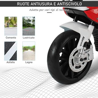 Moto Eléctrica para Niños de 3 a 8 Años con Licencia BMW, Velocidad 2.5-5Km/H, Motocicleta Eléctrica con Batería de 12V, Ruedecillas y Luces, 110X47X69 Cm, Negro y Rojo