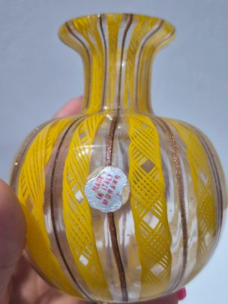 Vaso Boccetta Vetro murano Giallo