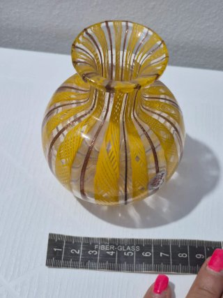 Vaso Boccetta Vetro murano Giallo