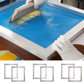 Kit de Serigrafía, 6 Piezas de Marcos de Serigrafía de Aluminio, Marco de Serigrafía de 18x20 pulgadas con Malla de 160 Cuentas, Malla de Nylon de Alta Tensión y Cinta de Sellado para Impresión de...
