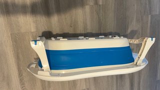 Bañera Bebé Plegable Blanca y Azul