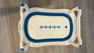Bañera Bebé Plegable Blanca y Azul