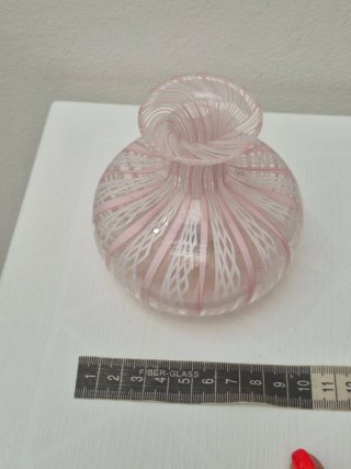 Vaso Murano Vetro Rosa Trasparente