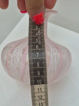 Vaso Murano Vetro Rosa Trasparente