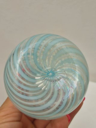 Boccetta in vetro Murano blu e trasparente