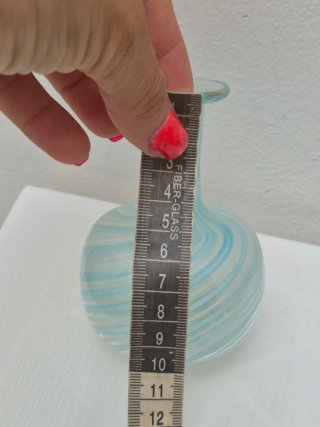 Boccetta in vetro Murano blu e trasparente