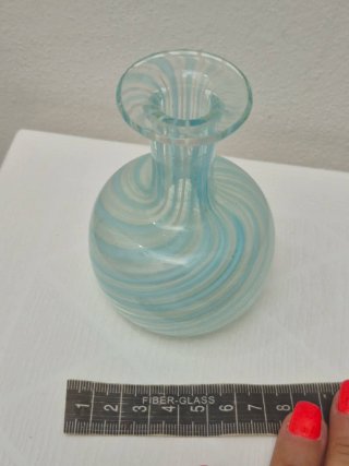 Boccetta in vetro Murano blu e trasparente