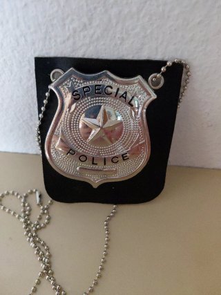 Placa Policía Disfraz Cadena