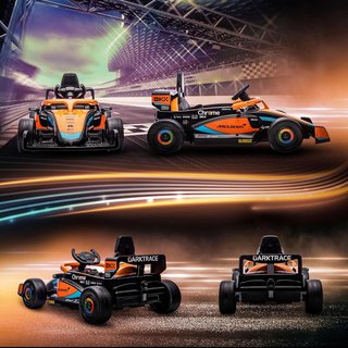 Coche Eléctrico de 12V para Niños de 3-5 Años con Licencia McLaren, Coche Eléctrico con Suspensión, Control Remoto, Música, MP3 y Claxon, en PP y Acero Inoxidable, 115X67X50 Cm, Naranja