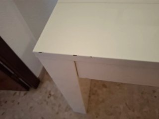 Mesa consola extensible madera blanca lacada.