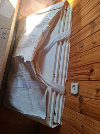 Mesa consola extensible madera blanca lacada.