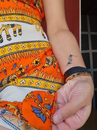Vestido estampado elefantes naranja y blanco