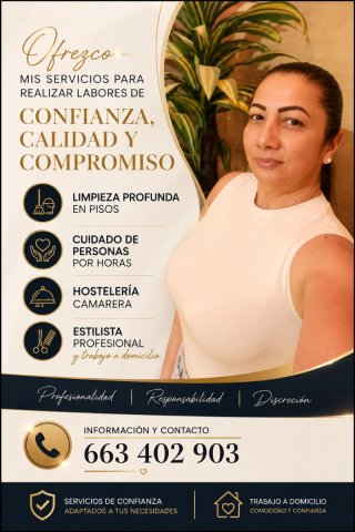 Ofrezco mis servicios  para realizar limpieza