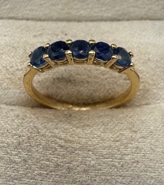 Anillo Oro 18kt Zafiros Azules