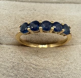 Anillo Oro 18kt Zafiros Azules