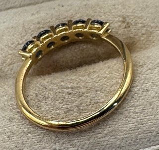 Anillo Oro 18kt Zafiros Azules