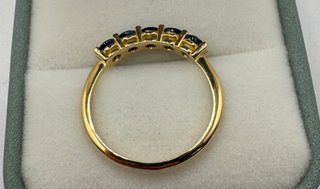 Anillo Oro 18kt Zafiros Azules