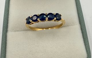 Anillo Oro 18kt Zafiros Azules