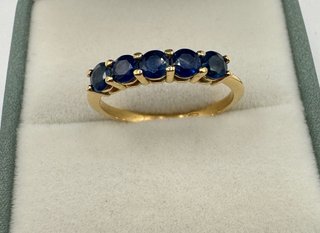 Anillo Oro 18kt Zafiros Azules