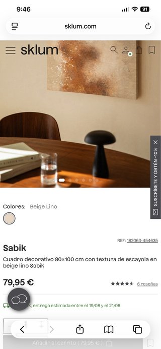 Lienzo Decorativo Sklum Beige/Marrón