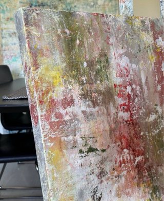 Cuadro abstracto pintado a mano.