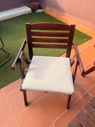 Conjunto de Mesa y 4 Sillas de terraza Madera