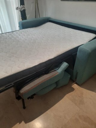 Sofá Cama Italiano Tela Azul